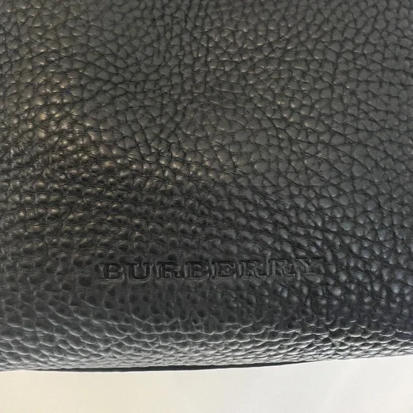 BURBERRY Maidstone Black Leather House Check Canvas Small Tote Bag - Picture 11 of 14